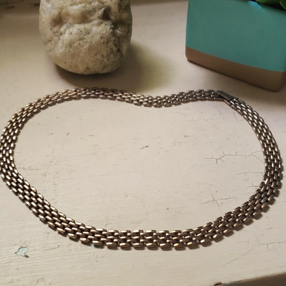 Vintage Link Choker Necklace Goldtone